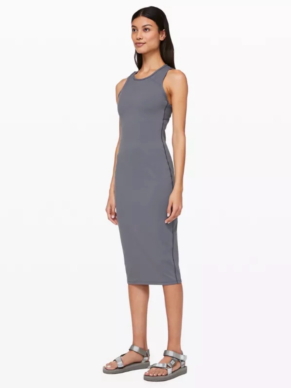 lululemon athletica Sleeveless Gray Midi Tank Dress